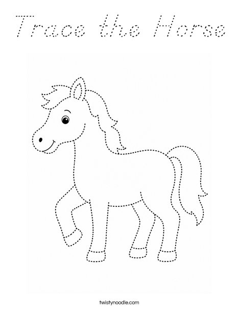 Trace the Horse Coloring Page