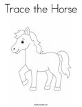 Trace the Horse Coloring Page