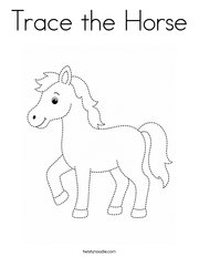 Trace the Horse Coloring Page