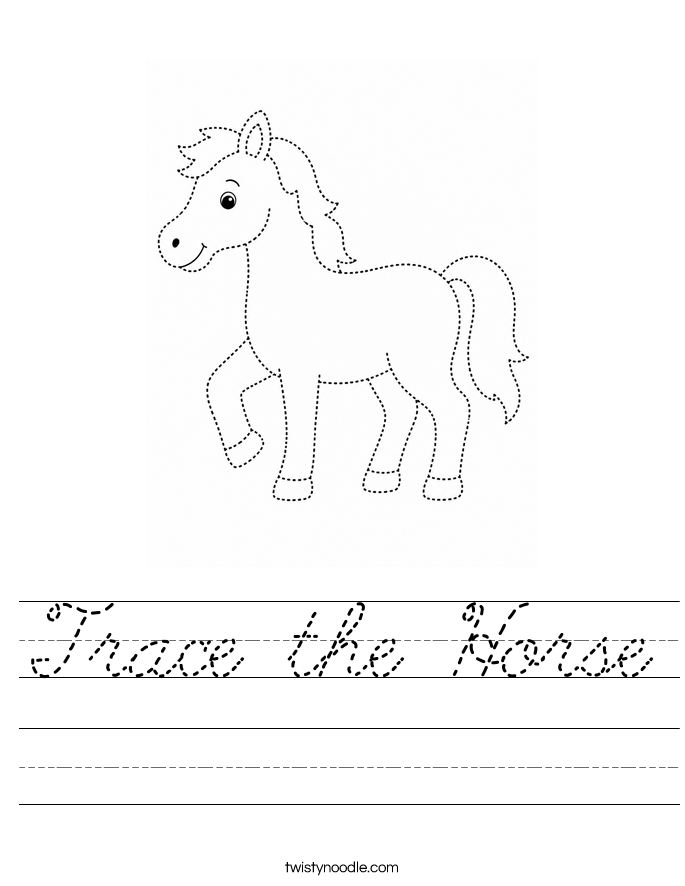 Trace the Horse Worksheet