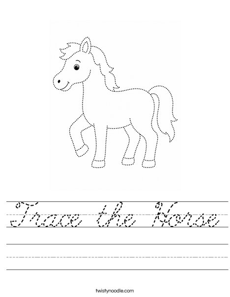 Trace the Horse Worksheet