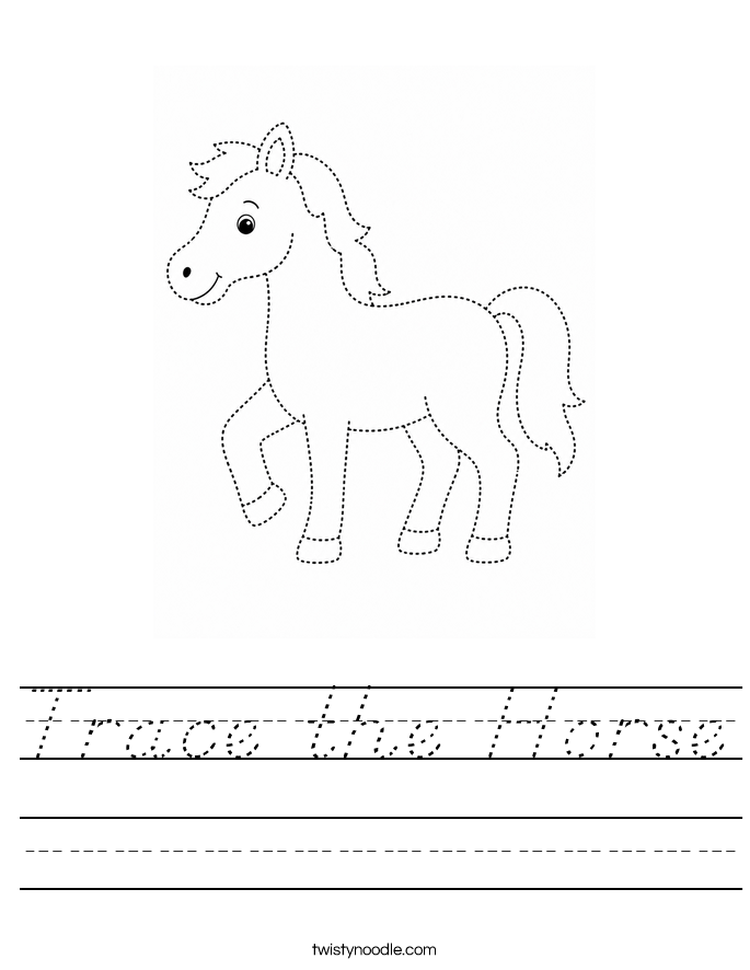 Trace the Horse Worksheet