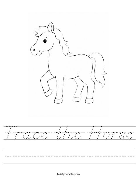 Trace the Horse Worksheet