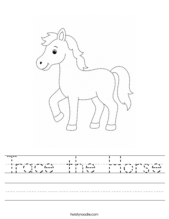 Trace the Horse Worksheet