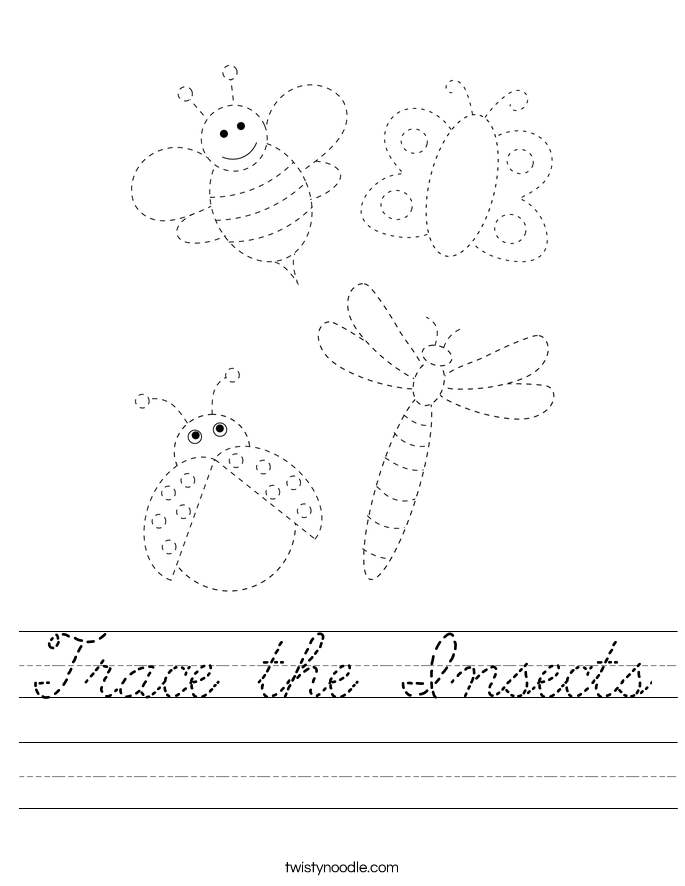 Trace the Insects Worksheet