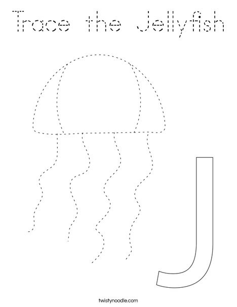 Trace the Jellyfish Coloring Page