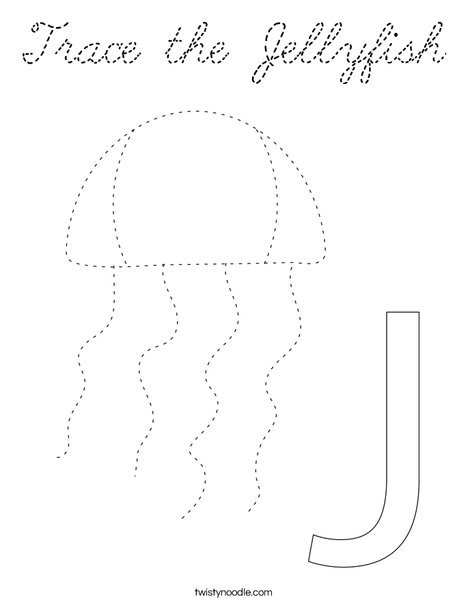 Trace the Jellyfish Coloring Page