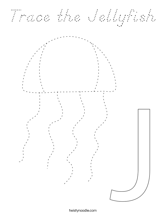 Trace the Jellyfish Coloring Page