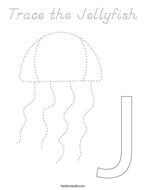 Trace the Jellyfish Coloring Page