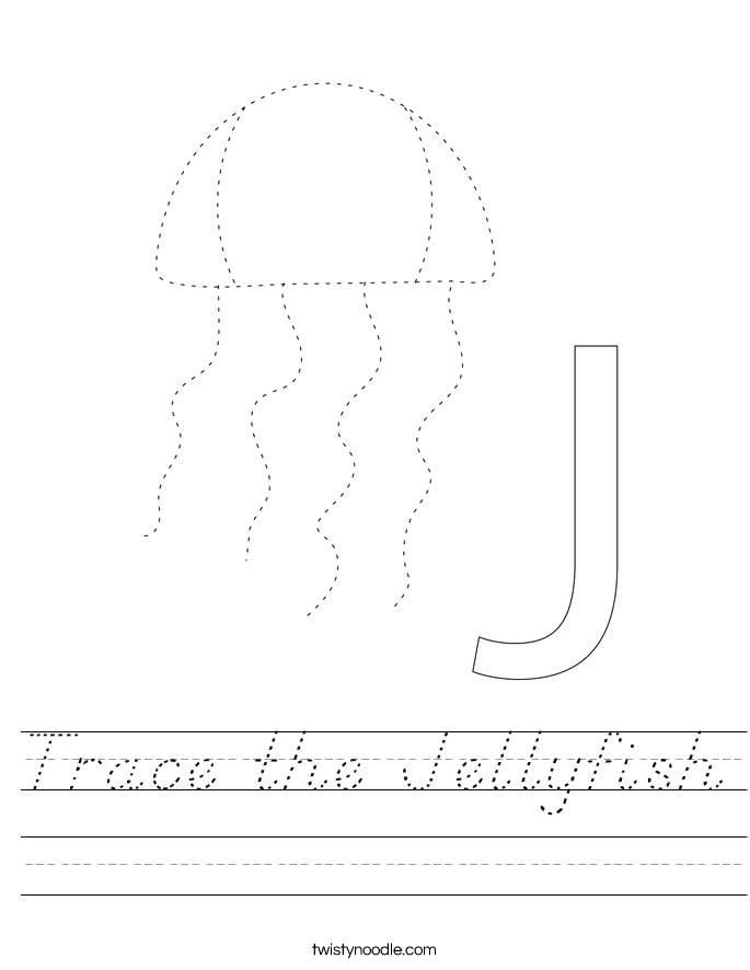 Trace the Jellyfish Worksheet