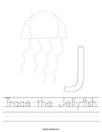 Trace the Jellyfish Handwriting Sheet