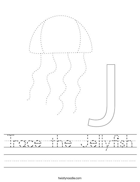 Trace the Jellyfish Worksheet