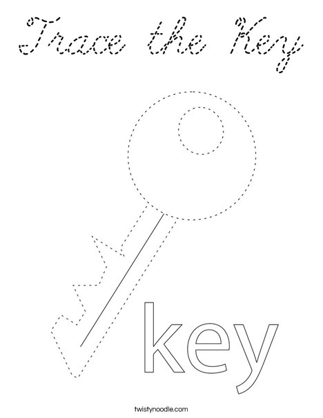 Trace the Key Coloring Page