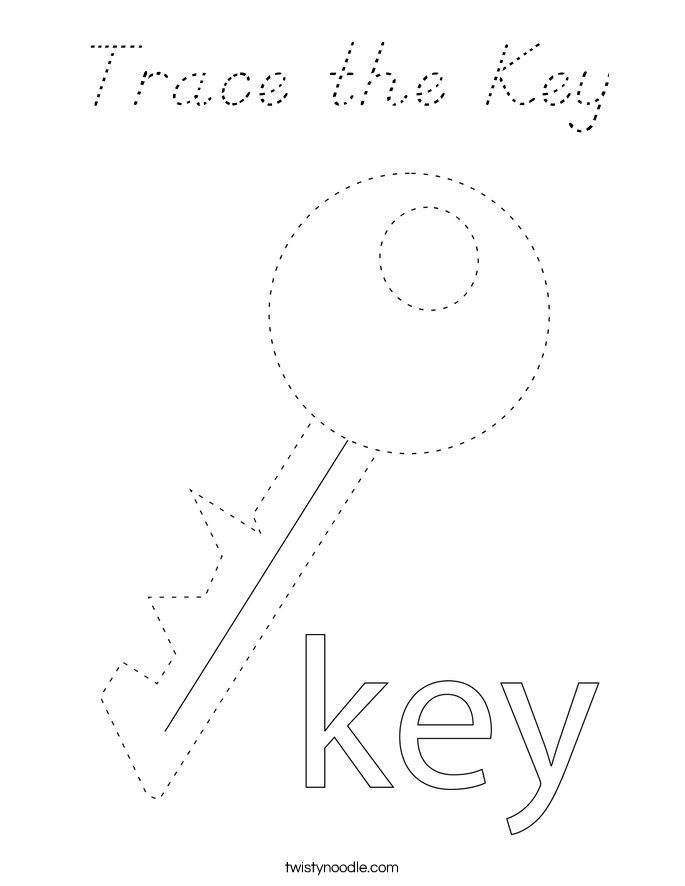 Trace the Key Coloring Page