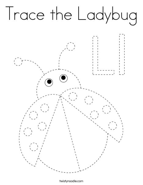 Trace the Ladybug Coloring Page