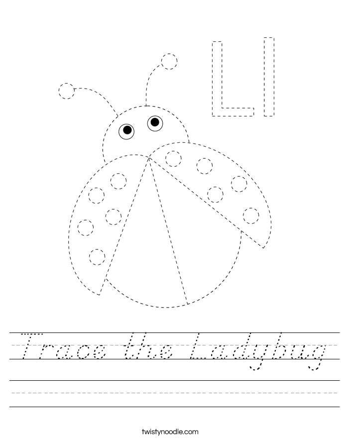 Trace the Ladybug Worksheet