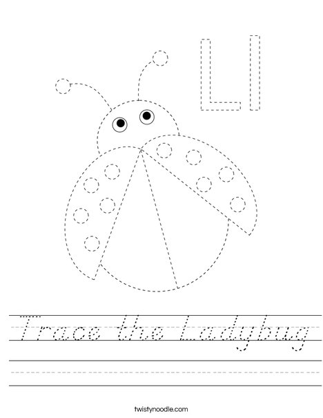 Trace the Ladybug Worksheet
