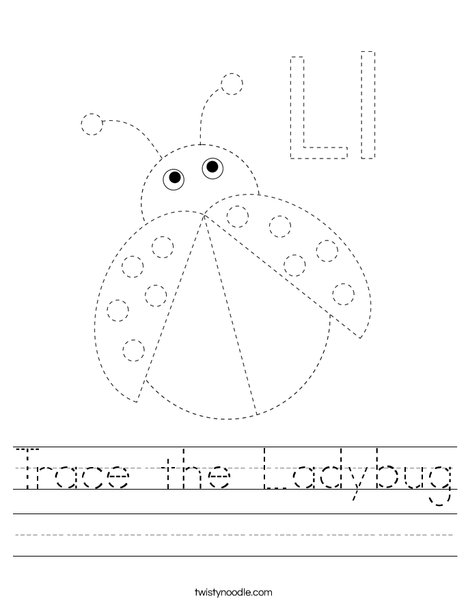 Trace the Ladybug Worksheet