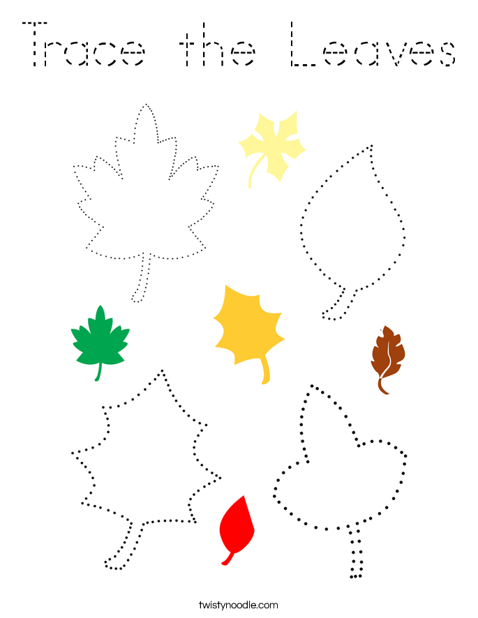 Trace the Leaves Coloring Page