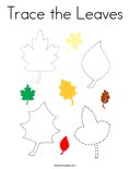 Trace the Leaves Coloring Page