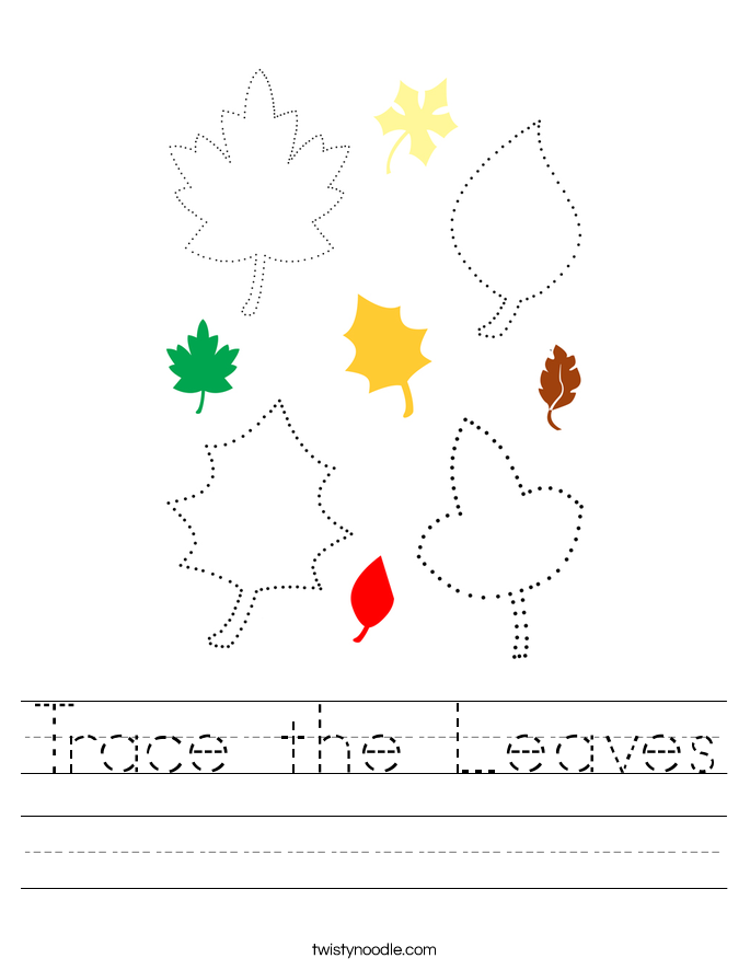 Trace the Leaves Worksheet
