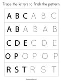 Trace the letters to finish the pattern Coloring Page