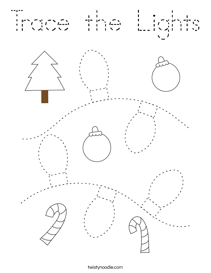 Trace the Lights Coloring Page