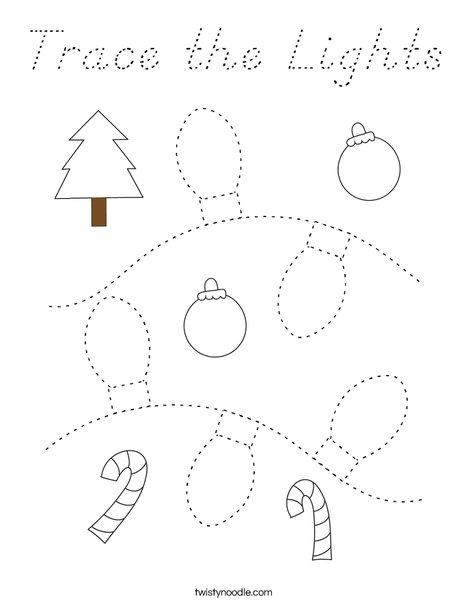 Trace the Lights Coloring Page