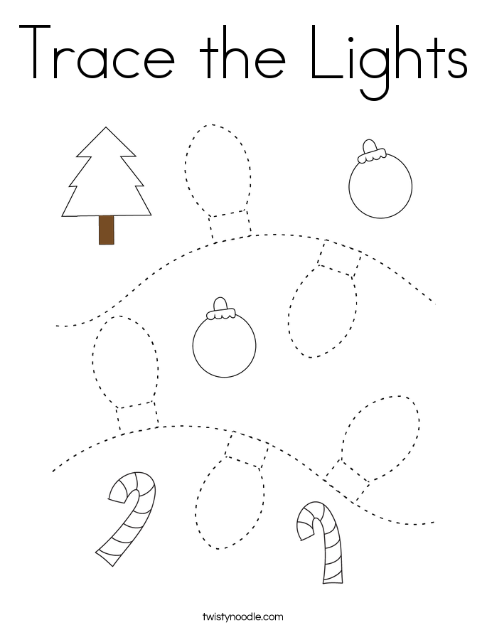 Trace the Lights Coloring Page