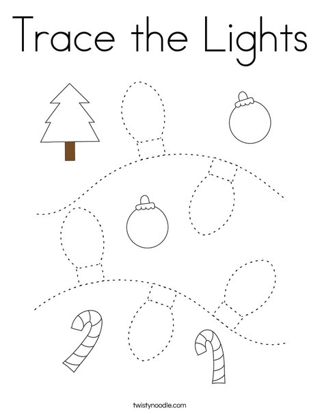 Trace the Lights Coloring Page