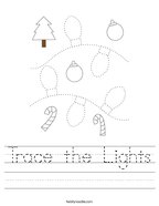Trace the Lights Handwriting Sheet