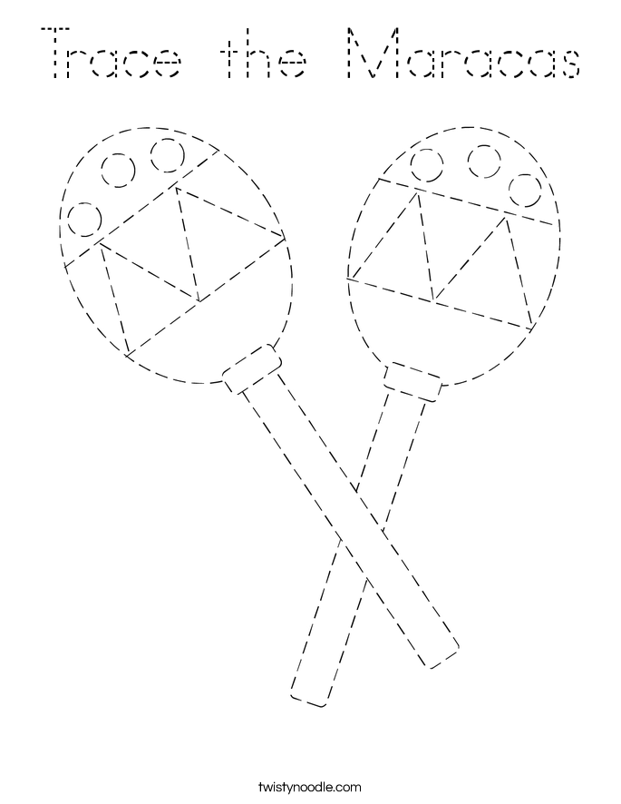 Trace the Maracas Coloring Page