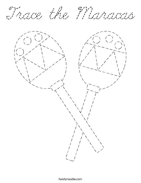 Trace the Maracas Coloring Page