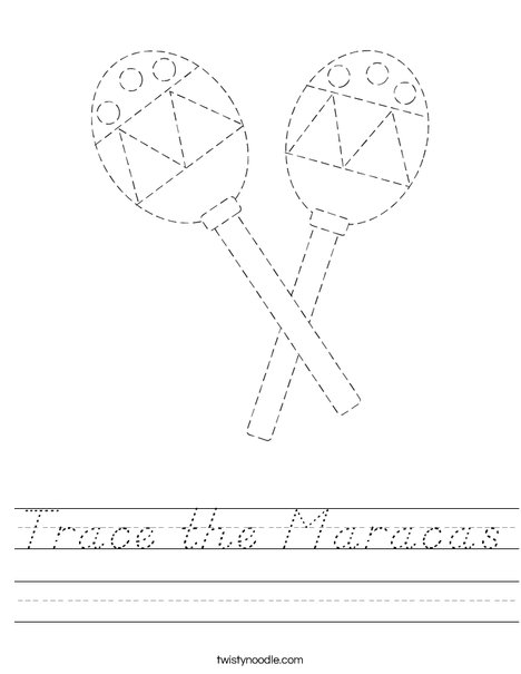 Trace the Maracas Worksheet