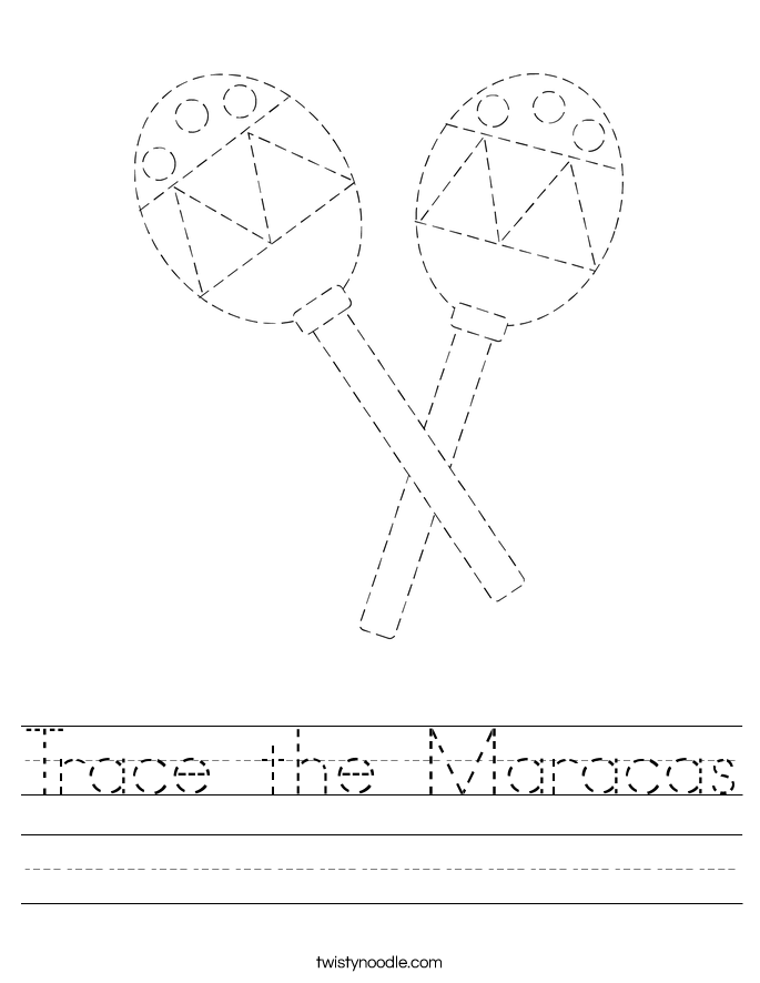 Trace the Maracas Worksheet