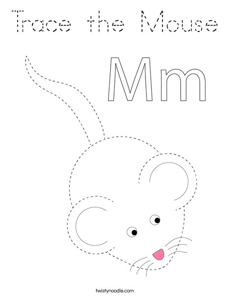 Trace the Mouse Coloring Page