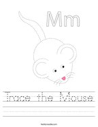 Trace the Mouse Handwriting Sheet