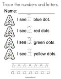 Trace the numbers and letters Coloring Page