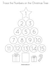 Trace the Numbers on the Christmas Tree Coloring Page