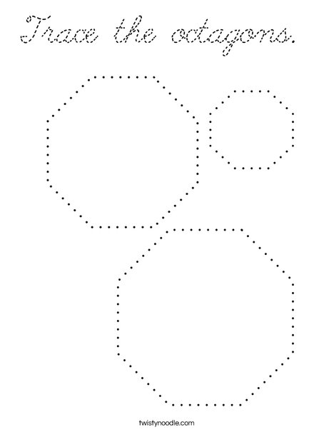 Trace the octagons. Coloring Page