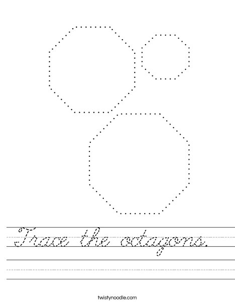 Trace the octagons. Worksheet
