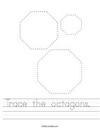 Trace the octagons  Handwriting Sheet