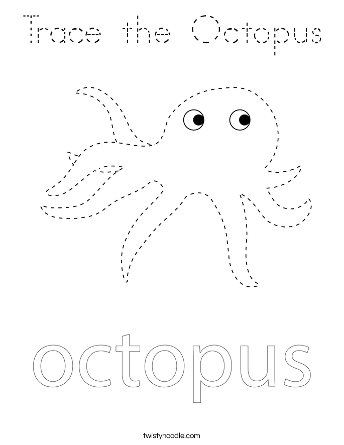 Trace the Octopus Coloring Page