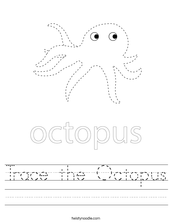 trace the octopus worksheet twisty noodle