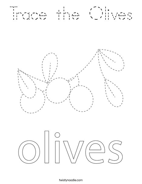 Trace the Olives Coloring Page