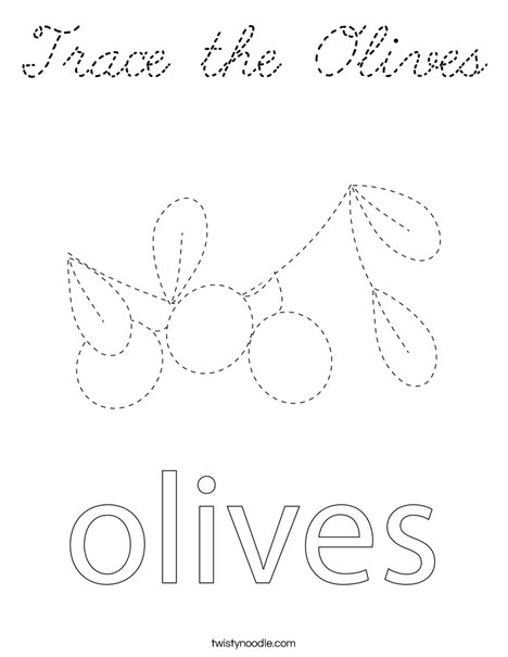 Trace the Olives Coloring Page