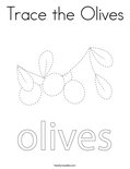 Trace the Olives Coloring Page