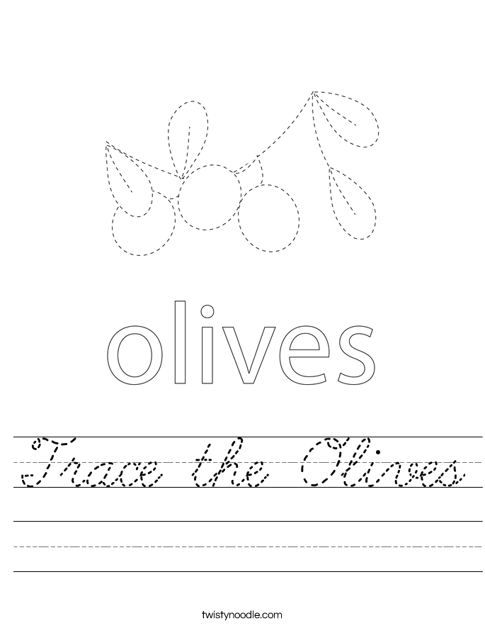 Trace the Olives Worksheet