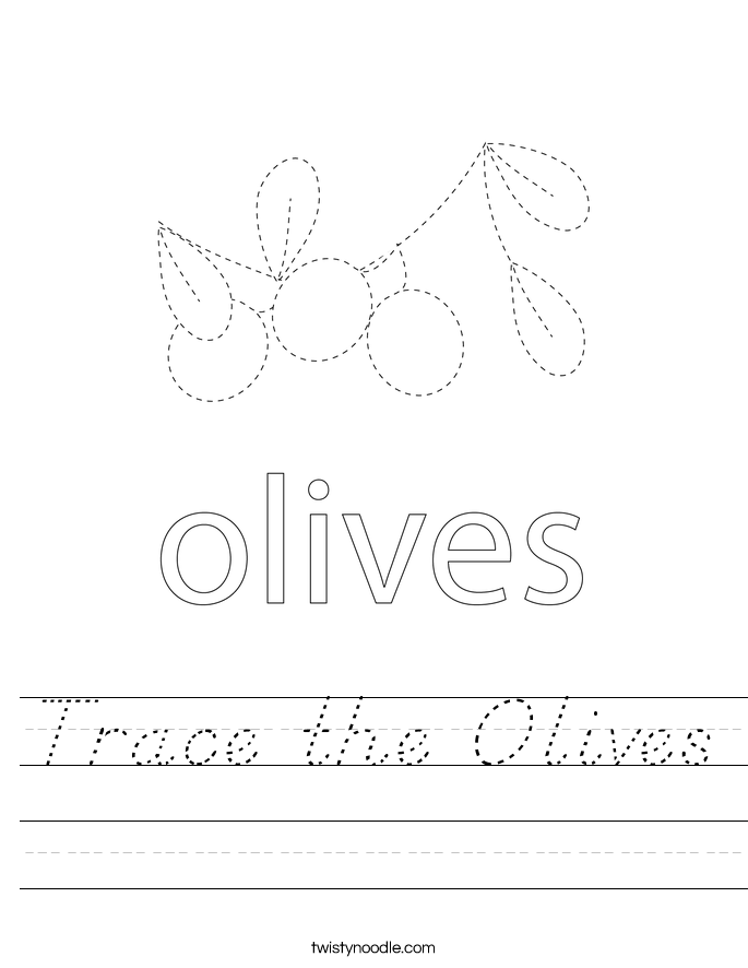 Trace the Olives Worksheet