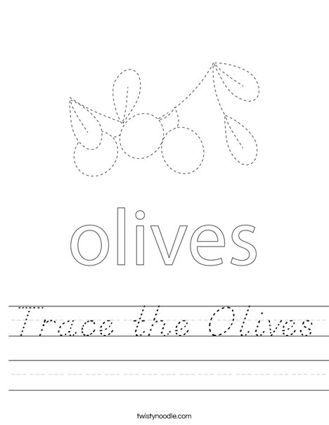 Trace the Olives Worksheet